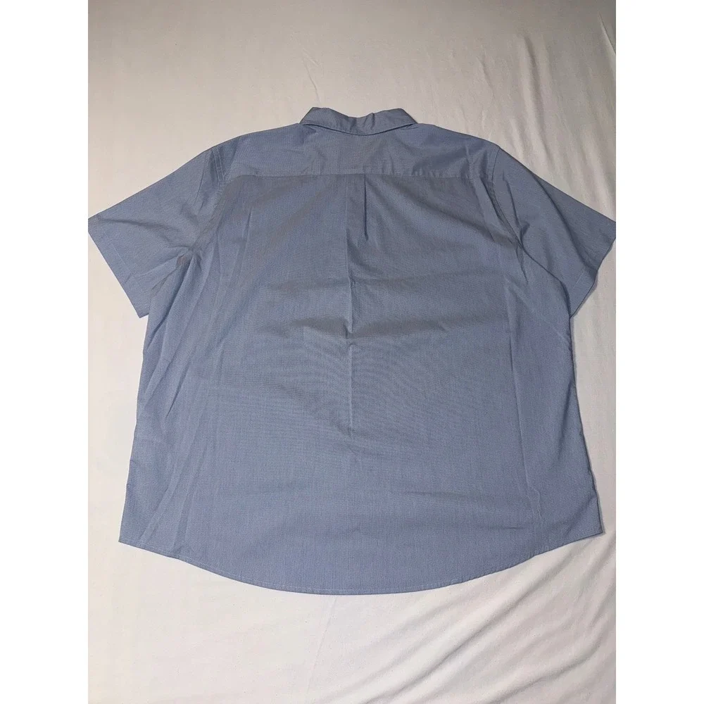 Dockers Mens 2XL Short Sleeve Button Down Shirt Blue No Wrinkle Classic Fit New - Picture 6 of 8
